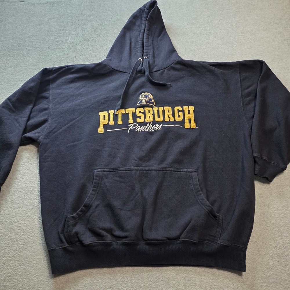Pittsburgh Panthers Hoodie Navy Blue Mens XL NCAA Collegiate Old Varsity Brand